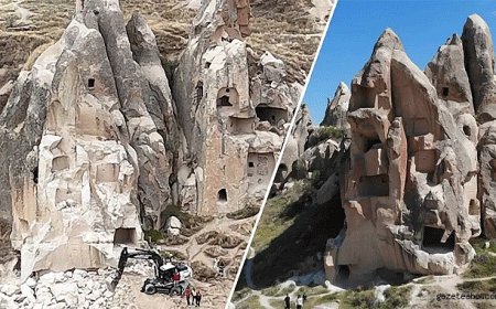Kapadokya’da Yıkım Havadan Görüntülendi
