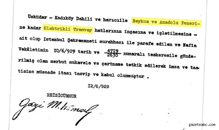 1929 tarihli tramvay kararı gün yüzüne çıktı