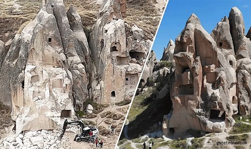 Kapadokya’da Yıkım Havadan Görüntülendi